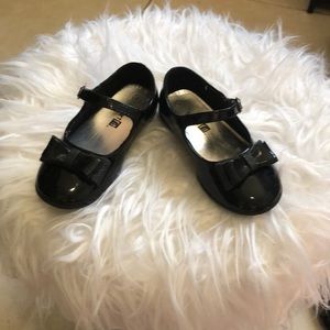 All black toddler girl flats